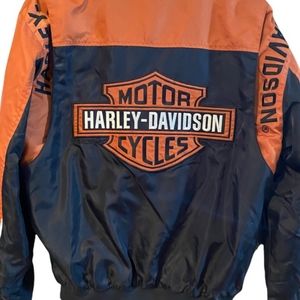 Harley davidson orange n black jacket